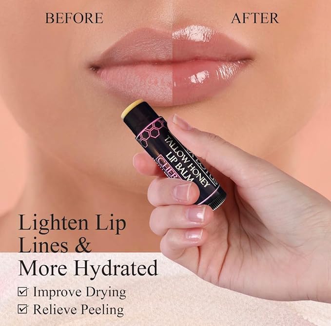 Tallow Lip Balm (3 Pack) - Hydrating With Organic Italian Olive Oil, Pure Grass Fed Tallow, and Beeswax - Long Lasting Lip Therapy (Mint)-Velvo Beauty