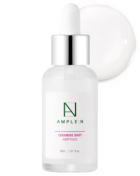 AMPLE:N Ceramide Shot Ampoule – Anti Aging and Hydrating Serum with Ceramide for Deep Moisturization – For Dry & Rough Skin to Reduces Wrinkles & Repairs Skin, 1.01 fl.oz.-Velvo Beauty