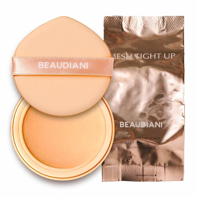Mesh tight up cushion foundation 01 refill, light beige, Korean compact foundation, natural coverage, glow, sweat proof makeup, long lasting, all skin type-Velvo Beauty