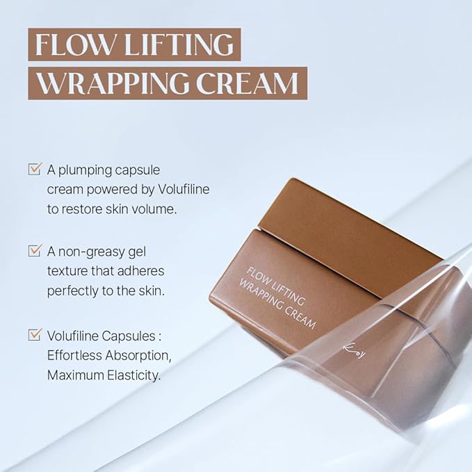 KOY Flow Lifting Wrapping Capsule Cream - Collagen Face Moisturizer For Anti-Aging & Hydration - Visibly Firm Skin with Volufiline Capsule - Travel Kit- Korean Skin Care 1.69 fl.oz-Velvo Beauty