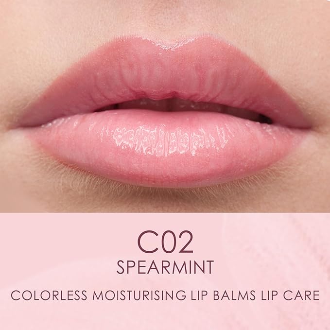 CATKIN Lip Balm Transparent Ultra Hydrating Colorless Lip Moistrurizer Chapstick with Vitamin E Nourishing For Cracked & Dry Lips Day & Night Lip Care 0.12 oz C02 Spearmint-Velvo Beauty