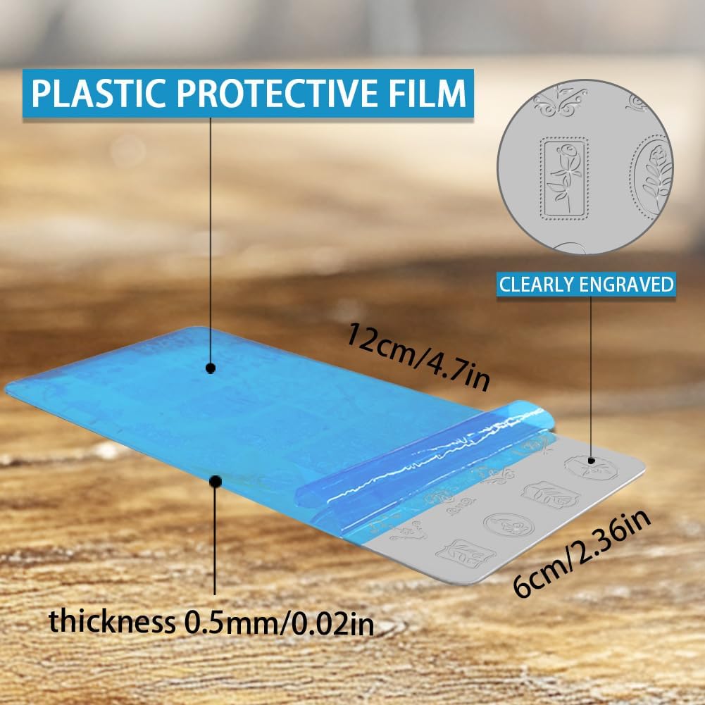 3Pcs Tulip Nail Stamping Plate Set Floral Irregular Geometric Frames Steel Nail Stamp Templates Clear Silicone Nails Stamping with Stamper Scraper for Manicure Printing-Velvo Beauty