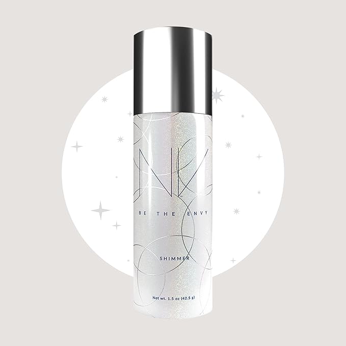 NV Perfecting Mist Shimmer Buildable Coverage Professional Airbrush Makeup with Plant-based Stem Cell Polypeptides, Vitamins A, D, E and Aloe, 1.5 ounces. SHIMMER-Velvo Beauty