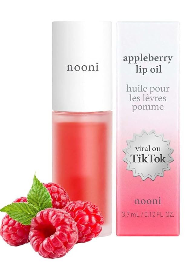 NOONI Vegan Lip Oil Bundle - Appleberry & Appleclear | Lip Stain, Long Lasting, Moisturizing, Plumping, Korean Lip Tint-Velvo Beauty