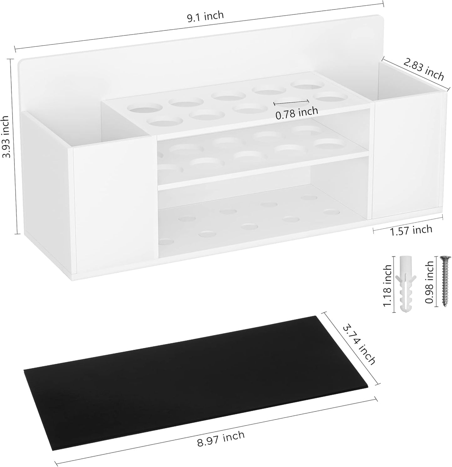 HBlife Acrylic Magnetic Dry Erase Marker Holder for Whiteboard, Wall Mount 10 Slots Magnet Pen Pencil Holder for Fridge Refrigerator, Locker Organizer Accessories for School Classroom Office, White-Velvo Beauty