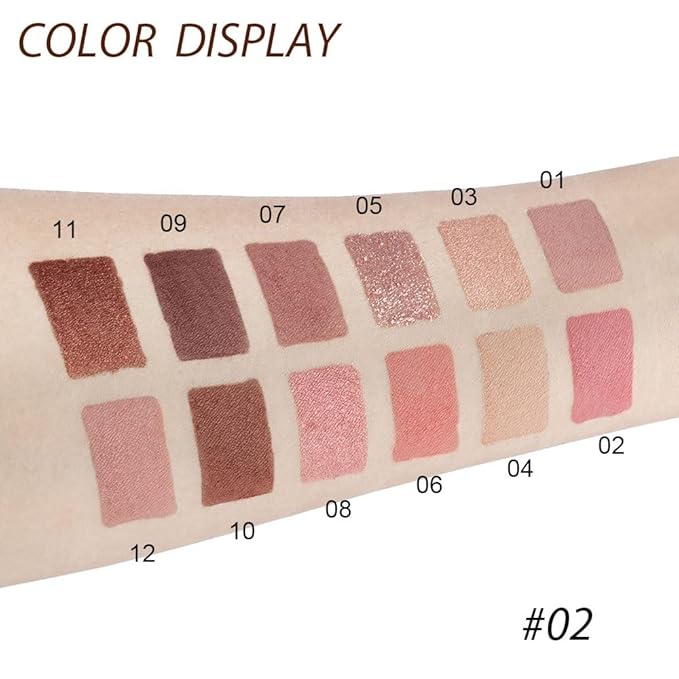 12 Girds Colorful Matte Shimmer Eyeshadow Palette for Eye Makeup,High Pigmented Eye Shadow Primers Powder Palet de sombras de ojos 12-B-Velvo Beauty
