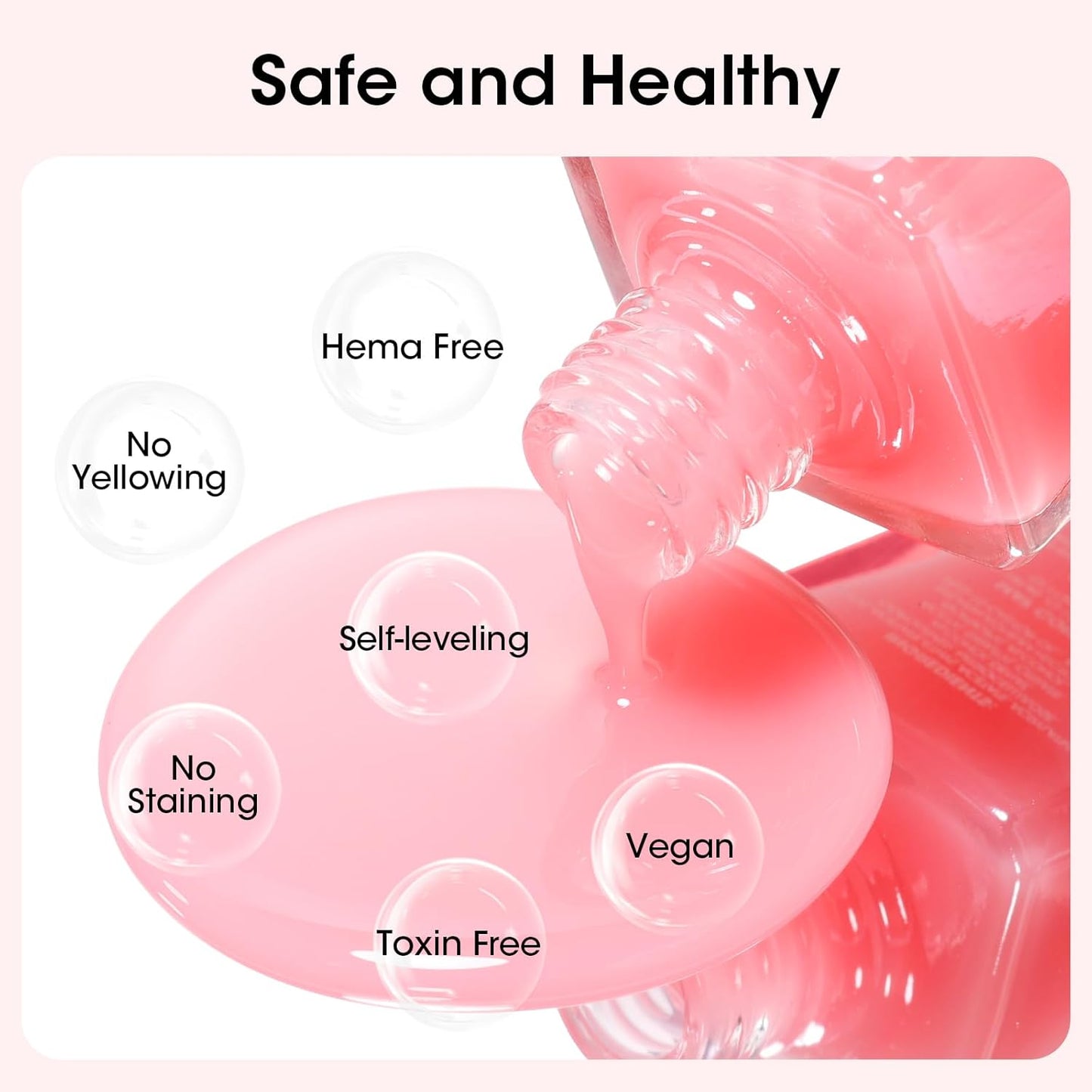 GELLEN Clear Nail Polish Base Coat Sheer Tinted Pink, Natural Color Regular Nail Polish, Calcium Formula Strengthens Nails, Enhances Natural Look, Quick Air Dry, Hema Free, Non-toxic, Anti-yellowing-Velvo Beauty