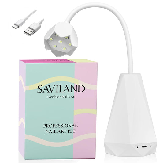 SAVILAND Portable LED Nail Lamp - 21W Gel Lamp, Mini U V Light, Nail Dryer for Polish Glue Gel Kit, Quick Dry Curing for Salon Home DIY Manicure-Velvo Beauty