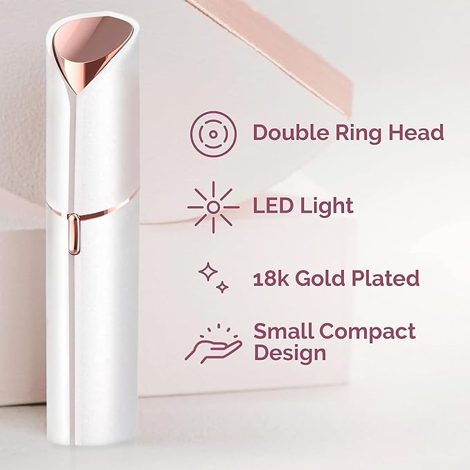 Hair Remover for Face Woman, Electric Face Shaver for Women Chin, Lip, Peach Fuzz with 2 Pc Replacement Heads, USB Rechargable-Velvo Beauty