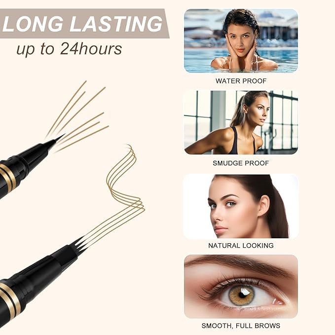 Eyebrow Kit, Waterproof Microblading Pencil, Eyeliner, Pomade, Dual-ended Brush - Dark Blonde-Velvo Beauty
