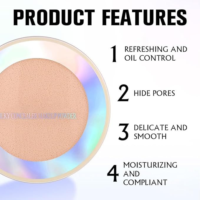 Oil Control Face Pressed Powder, Ultra-Fine Lightweight Face Powder, Soft-focus Matte Finish, Sheer Coverage, Lasting Oil Control, Ivory White (01#)-Velvo Beauty