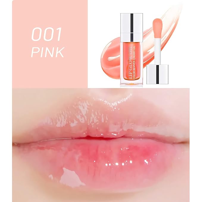 Lip Oil Hydrating Tinted Lip Balm, Plump Lip Gloss Lip Care Transparent Toot Lip Oil Tinted, Glass Lip Glow Oil Fresh Texture & Non-sticky, Nourishing Repairing Lightening Lip Lines Lip Care (001#)-Velvo Beauty