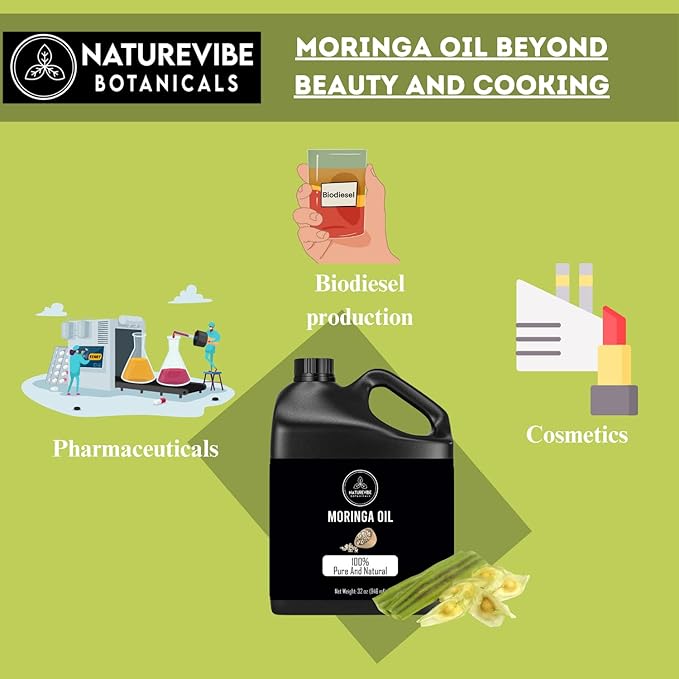 Naturevibe Botanicals Moringa Oil 32 Ounces | 100% Pure and Natural | Great for Skin Care and Hair Care-Velvo Beauty