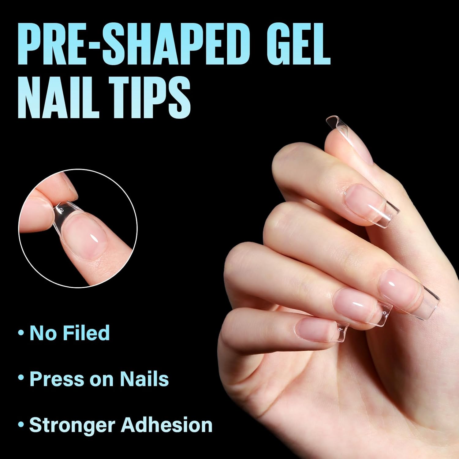 TOMICCA Short Square Nail Tips, 504Pcs Soft Acrylic Nail Tips Square, Press on Nail Acrylic False Nails for Nail Extension DIY Nail Salon 12 Sizes-Velvo Beauty