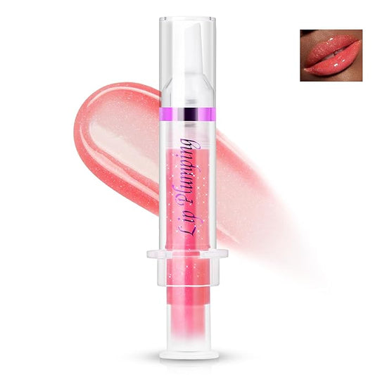 Lip Plumper Booster,Plumping Lip Gloss Spicy Lifter Shimmer Oil Hydrating High-Shine Volumizes Fuller Lip Glass Mirror Glaze Plump and Pout Lip Plumper Nourishing for Women Girls Makeup#4-Velvo Beauty