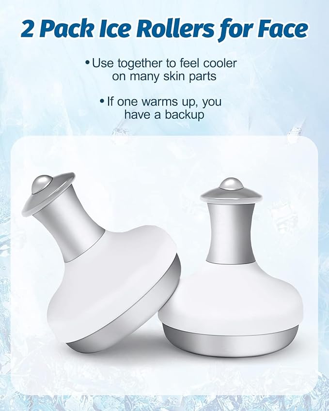 2 Pack Ice Roller for Face and Eyes, Facial Roller Device for Women, Ice Wand for Different Skin-Velvo Beauty