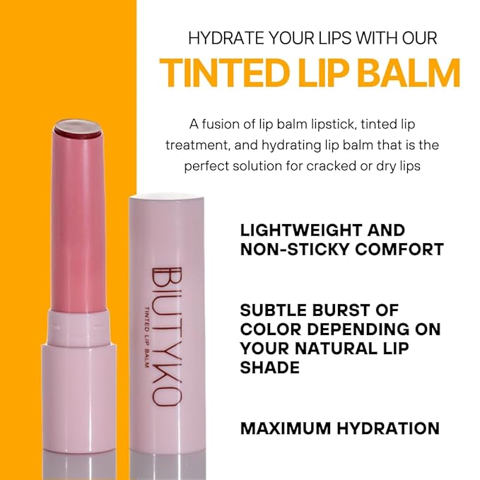 Lip Balm Hydrating for Dry and Chapped Lips Tinted Subtle Color Non-Sticky Juicy Finish | Brown-Velvo Beauty