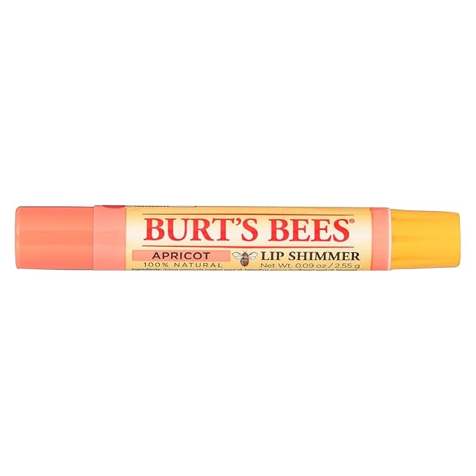 Burt's Bees Lip Shimmer, Apricot 0.09 oz (Pack of 4)-Velvo Beauty