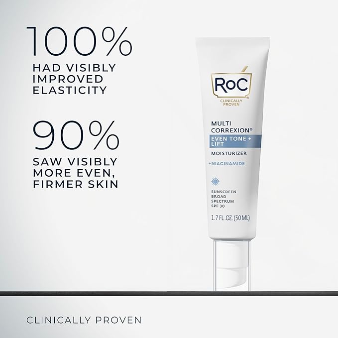 RoC Multi Correxion 5 in 1 Anti-Aging Daily Facial Moisturizer for Women and Men, Broad Spectrum SPF 30 & Shea Butter (1.7 oz) with Night Cream Packette (Packaging May Vary)-Velvo Beauty