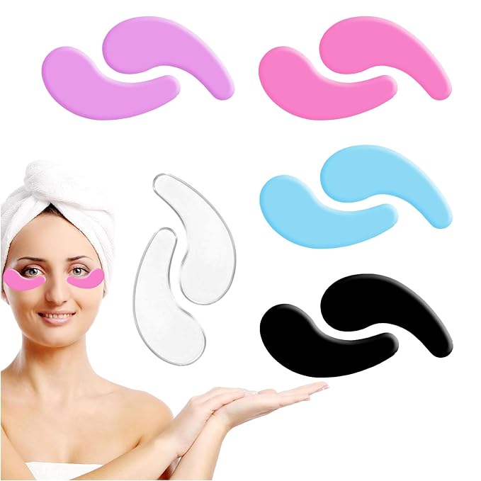 5 Pairs Under Eye Patches - Silicone Reusable Eye Patches Reduce Wrinkles and Fine Lines, Pair With Metal Eye Cream Applicator, Under Eye Mask for Skin Care Effect to Reduce Wrinkles Fine Lines-Velvo Beauty