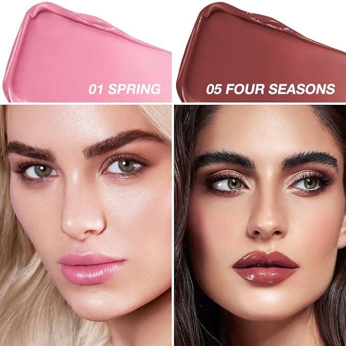 2Pcs Tinted Lip Balm Moisturizing Lipstick – Deep Rose Colored Bean paste & Soft Pale Pink Sheer Hydrating Lip Color for Dry Lips – Nourishing Lip Balm for All Women with a Subtle Natural Scent-Velvo Beauty