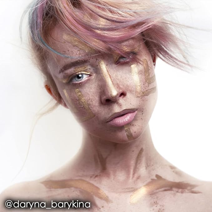 Mehron Makeup Paradise Makeup AQ Refill Size | Stage & Screen, Face & Body Painting, Beauty, Cosplay, Halloween | Water Activated Face Paint, Body Paint, Cosplay Makeup .25 oz (7 ml) (Metallic Gold)-Velvo Beauty