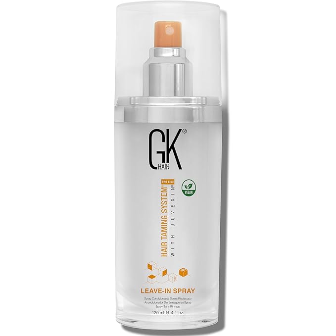 GK HAIR Global Keratin Leave-In Conditioner Detangler Spray 120 ml - For Dry, Damaged and Frizzy Hair Protection With Organic Natural Oil Strength & Shine | Hydrating Smoothing Styler-Velvo Beauty