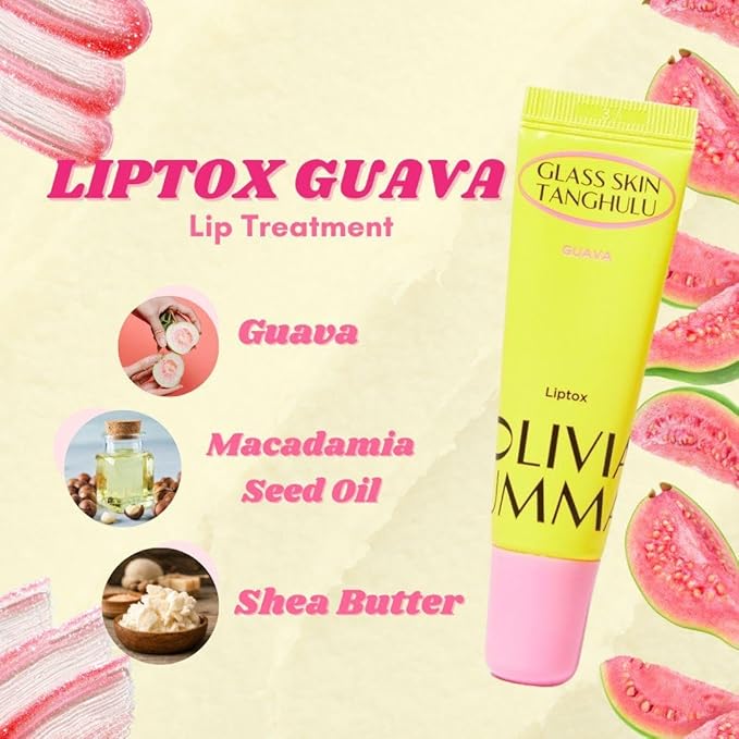 Glass Skin Tanghulu Liptox Guava Infused for Dry Cracked Lips, Korean Lip Care Moistorizer-Velvo Beauty