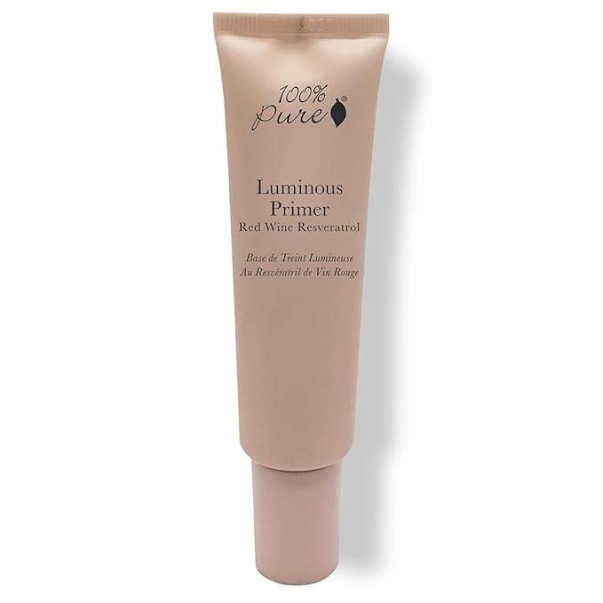 100% PURE Luminous Face Primer Illuminating Makeup Base & Moisturizer with Anti-Aging Antioxidants - Glowy Long-Lasting & Pore Diminishing Cosmetics Prep, Flawless Soothing Hydration - 1 oz-Velvo Beauty