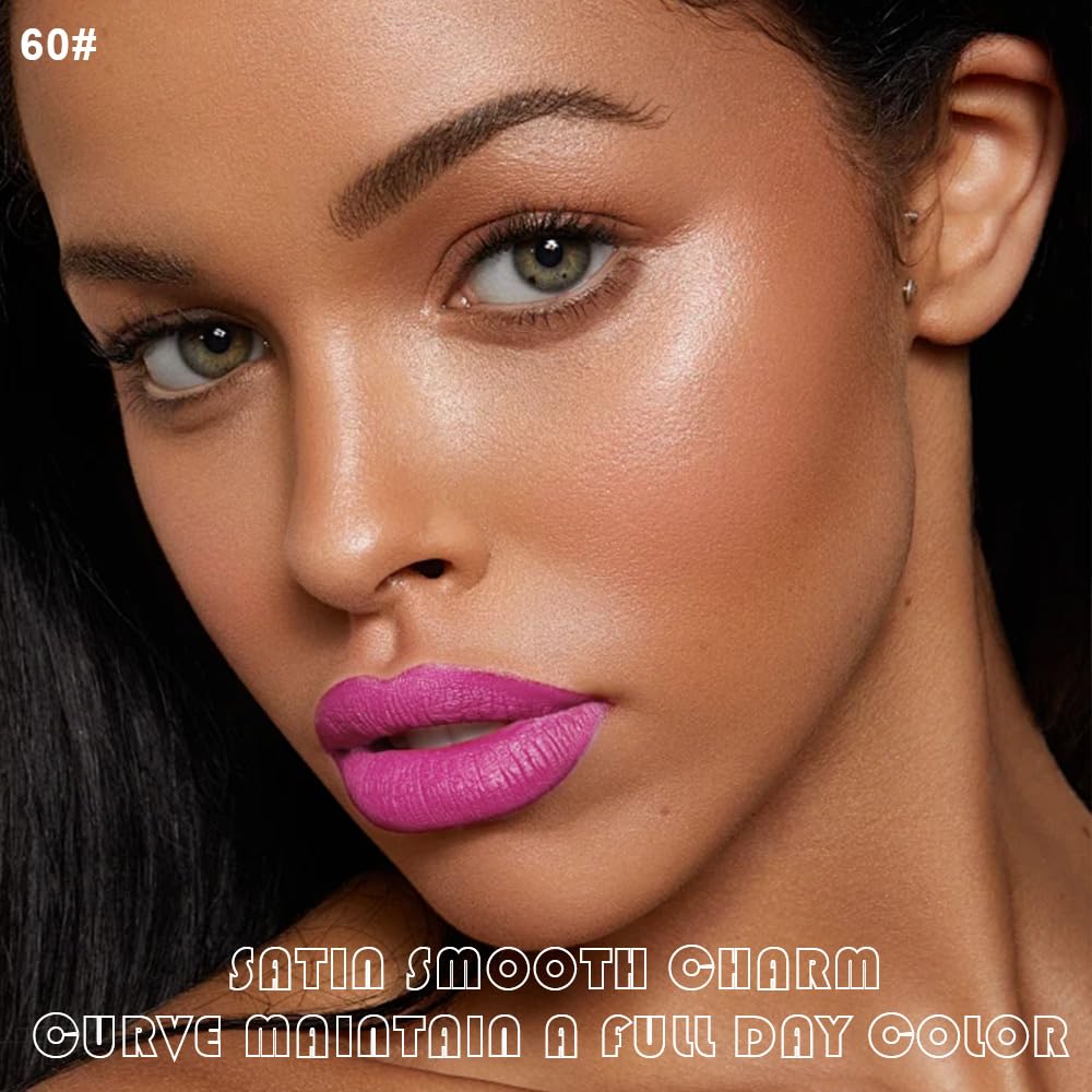 evpct 2Pcs Hot Pink Matte Lip Liner and Lipstick Combo Set for Women, Hot Pink Lip Combo Set Liquid Lips Stick Gloss and Lipliner Stains Set Long Lasting Waterproof, Lips Makeup 24 Hours originale-Velvo Beauty