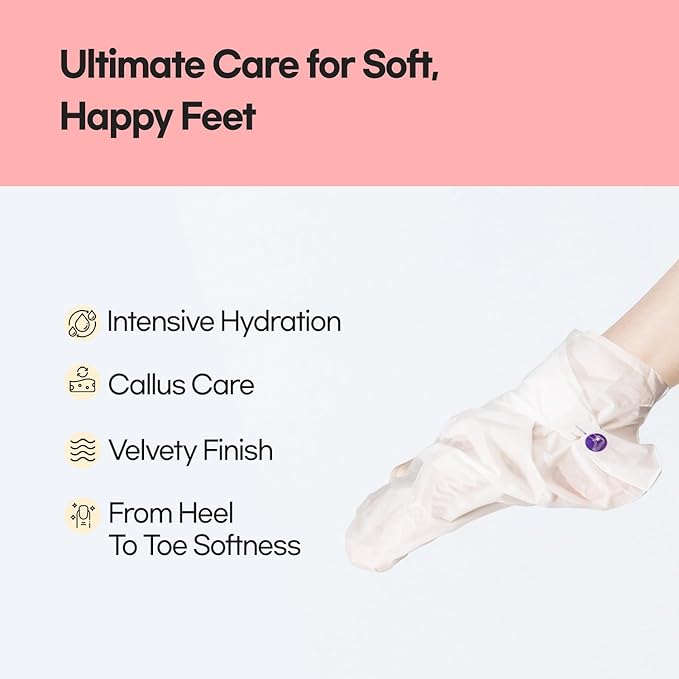 Epielle Moisturizing Foot Masks 6 Pairs, Deep Moisturizing Socks for Dry Feet & Cracked Heels, Relieve and Soften with Sunflower Seed Oil & Avocado Oil, Korean Skin Care, Spa Self Care Gifts for Women-Velvo Beauty