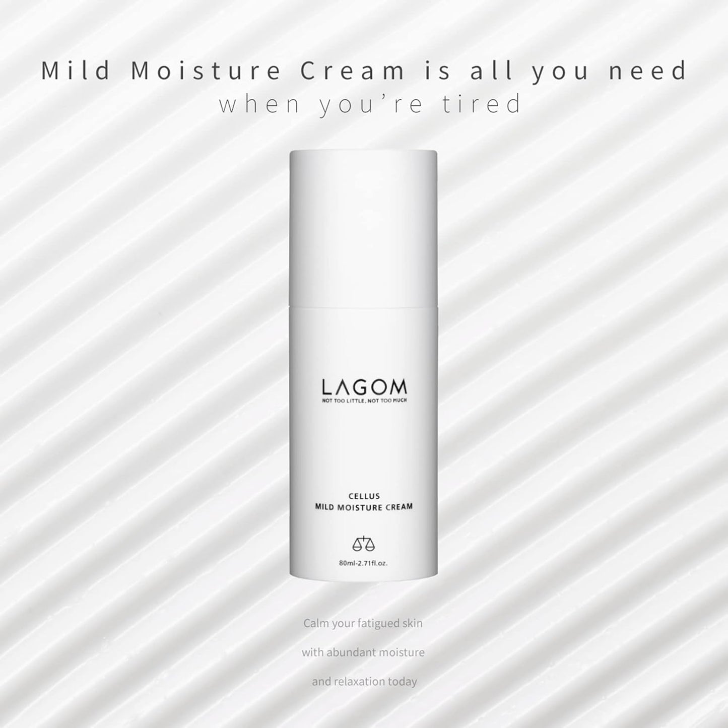 LAGOM Cellus Mild Moisture Cream with D-panthenol, Natural Moisturizer, Hypoallergenic, Fragrance-Free, Refreshing Herbal Face Lotion for Sensitive Skin 2.71 Fl Oz-Velvo Beauty