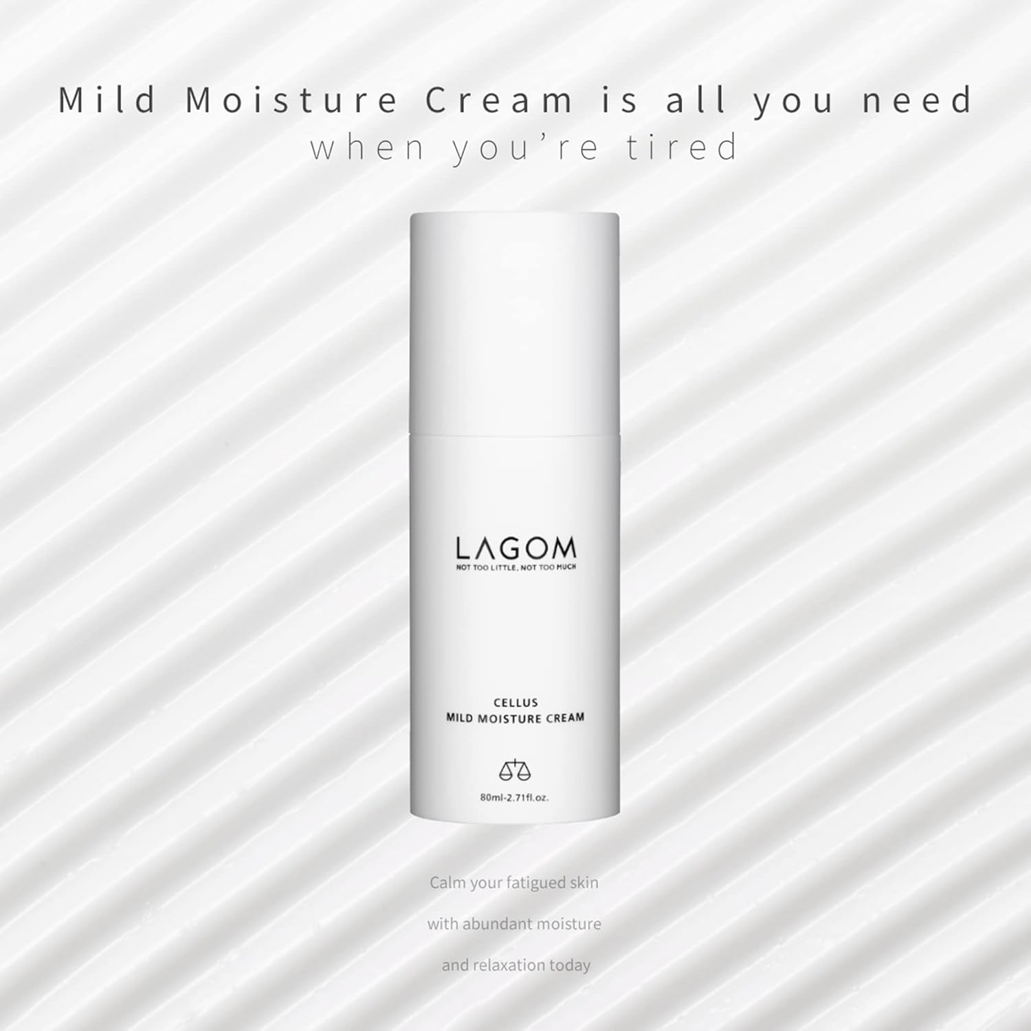 LAGOM Cellus Mild Moisture Cream with D-panthenol, Natural Moisturizer, Hypoallergenic, Fragrance-Free, Refreshing Herbal Face Lotion for Sensitive Skin 2.71 Fl Oz-Velvo Beauty