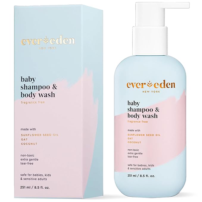 Evereden Baby Shampoo & Body Wash 2-in-1, 8.5 fl oz | Gentle, Non-Toxic, Fragrance-Free, Hydrating Formula for Sensitive Skin-Velvo Beauty