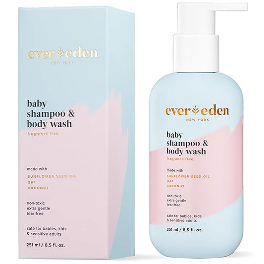 Evereden Baby Shampoo & Body Wash 2-in-1, 8.5 fl oz | Gentle, Non-Toxic, Fragrance-Free, Hydrating Formula for Sensitive Skin-Velvo Beauty