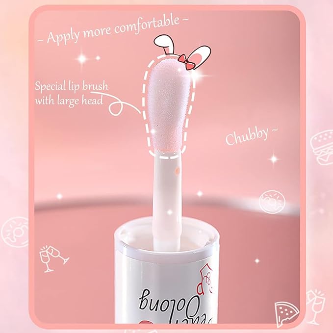 2Pcs Crystal Jelly Lip Oil Big Brush Head Moisturizing Lip Gloss Hydrating Tinted Lip Balm, Long Lasting & Nourishing Lip Glow Oil, Non-sticky Fresh Texture-Velvo Beauty