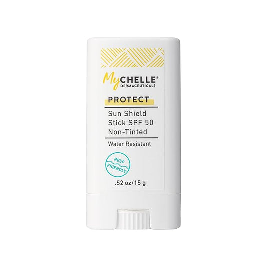 Mychelle Dermaceuticals Sun Shield Stick Spf 50 Non-Tinted - Natural Liquid Zinc Sunscreen Vitamin E and Jojoba - Water Resistant up to 80 Minutes - Sunscreen for Face, Reef Safe, Safe for Children-Velvo Beauty