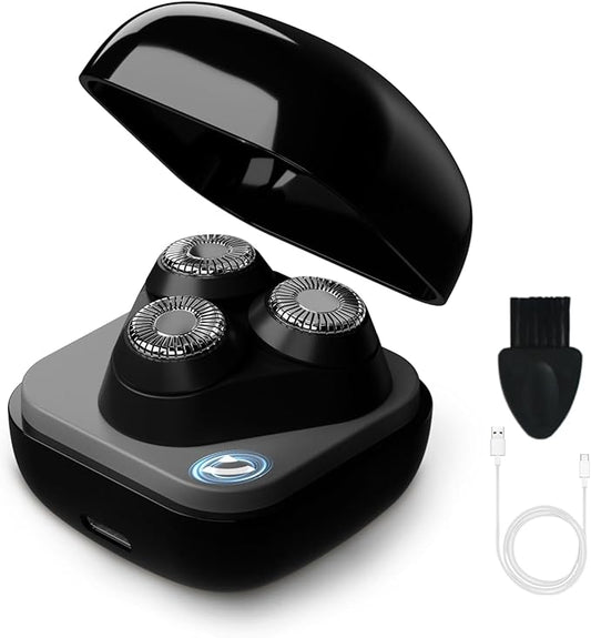Facial Hair Removal for Women, 3D Floating Blade Rotary Razor, Wet/Dry Electric Shaver, Portable & USB Rechargeable Epilator Hair Remover for Face, Upper Lip, Chin, Arms & Legs (Black)-Velvo Beauty
