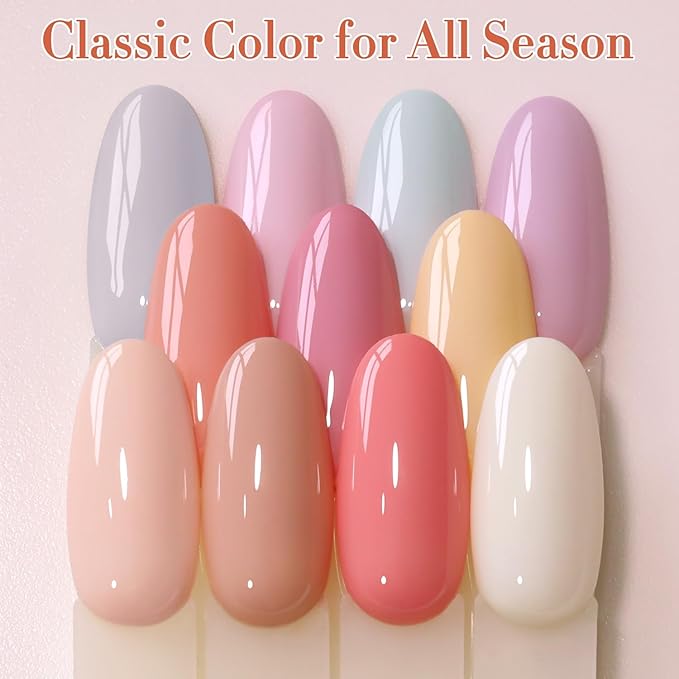 Double Rhythm 28Pcs 0.5Oz Gel Nail Polish Set Same Color Same Bottle Soak Off Gel Polish Kit Nail Art Manicure Salon DIY at Home for Women (Nude Pink Collection-T24-3)-Velvo Beauty