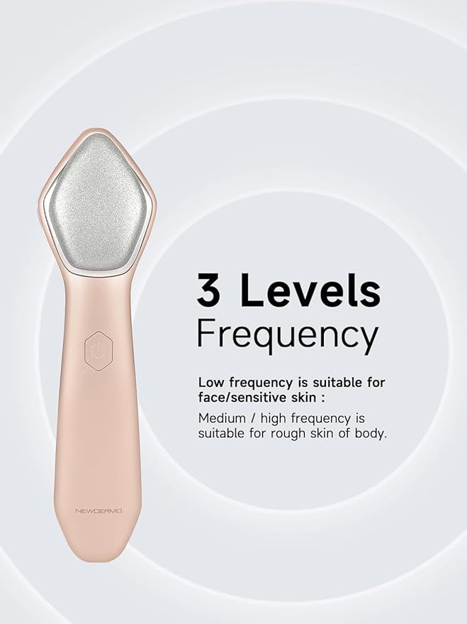 NEWDERMO Microdermabrasion Machine Pro, Large Diamond Electric Microdermabrasion Wand Tool With 3 Levels Frequency for Face Body Exfoliate Skin Care (Pink)-Velvo Beauty