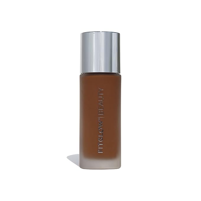 Fitglow Beauty - Natural Foundation+ Photo-Filtering Foundation | Vegan, Woman-Owned Clean Beauty (F7 - Rich Neutral, Soft Olive Undertones)-Velvo Beauty