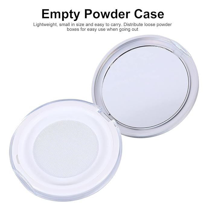 Artibetter Empty Reusable Powder Box 2pcs Loose Powder Containers with Elasticated Net Sifter, Mirror and Puff 5g Loose Powder Compact Case Air Cushion Case for DIY Makeup and Travel ( ) Travel Powder-Velvo Beauty