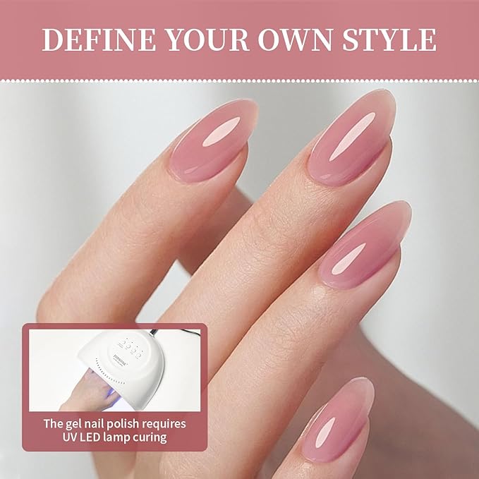 JODSONE 23PCS Gel Nail Polish Set 20 translucent Jelly Color Natural and Elegant Long Lasting Suitable for Home and Salon-Velvo Beauty