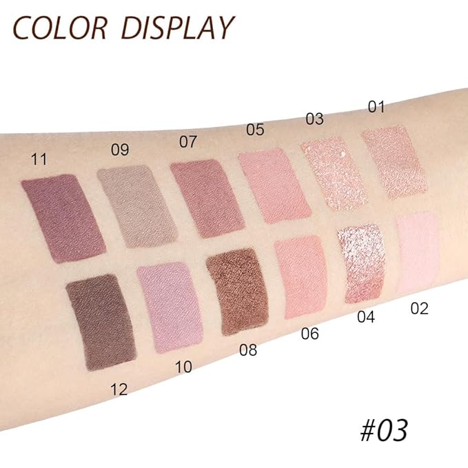 12 Girds Colorful Matte Shimmer Eyeshadow Palette for Eye Makeup,High Pigmented Eye Shadow Primers Powder Palet de sombras de ojos 12-C-Velvo Beauty
