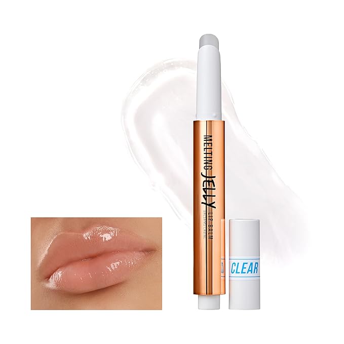 KISS NEW YORK Professional Melting Jelly Lip Balm, High Shine & Moisturizing Lip Stick, Long Lasting, Plumping Effect Look, Non-Sticky & Not Cakey, Easy Application & Natural Coverage (Ice Jelly)-Velvo Beauty