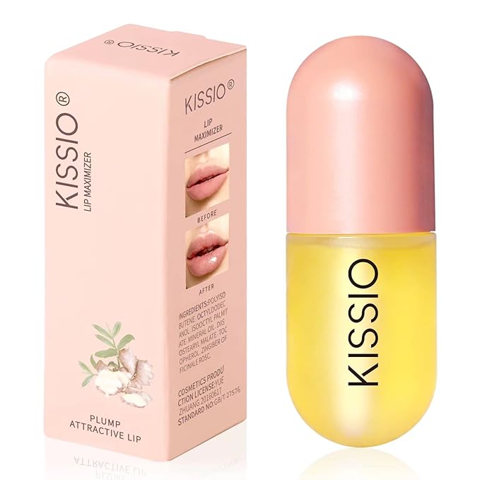 KISSIO Lip Plumper,Natural Lip Plumper for Day Use,Lip Plumping Gloss Make Lips Fuller and Moisturizing 5.5ml-Velvo Beauty
