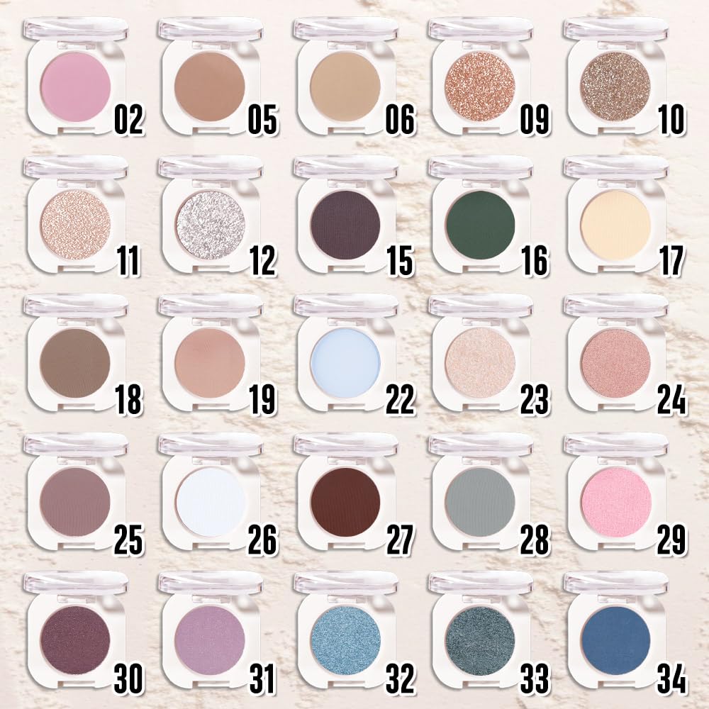 Single Matte Eye Shadow Palette Makeup, White Matte Eyeshadow for Women Halloween Birthday Party Wear, Monochrome Eye Shadow Makeup, Pigmented Waterproof Sombras Para Ojos, 26-Velvo Beauty