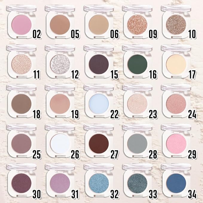 Matte White Single Eyeshadow Makeup, Neutral Cream Powde Eye Shadow for Women, White Matte Singles Eyeshadow Palette Pigmented Waterproof, sombras para ojos, Girls Monochrome Eyeshadows Gift 26-Velvo Beauty