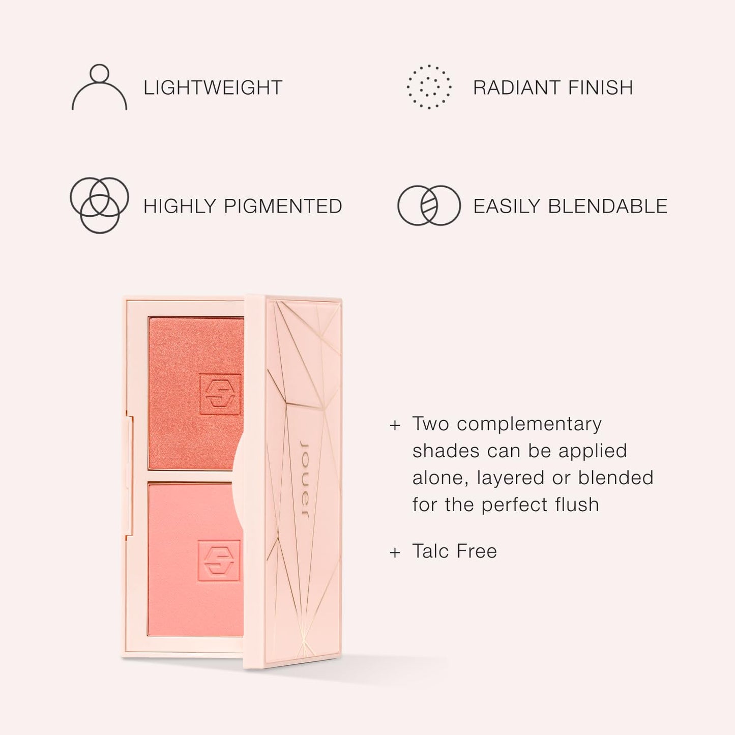 Jouer Blush Bouquet Duo Deluxe Mini 2 Shade Blush Palette High Pigment Powder Natural Flush Beauty Cosmetics Vitamin E Talc-Free Paraben, Gluten & Cruelty Free-Velvo Beauty