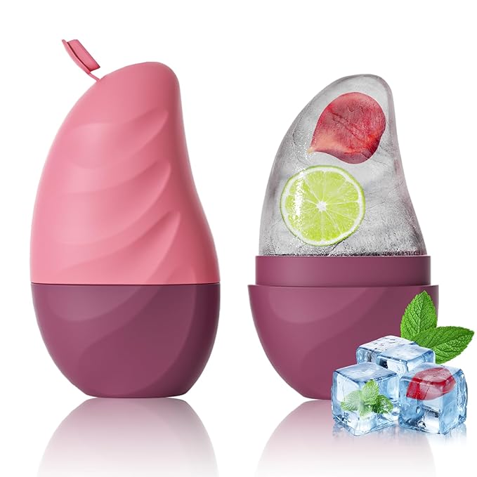 Silicone Facial Ice Cube Roller Massager, Facial Beauty Care Tool, Reusable Face Ice Mold - Brighten Skin, Reduce Puffiness (Rose Red)-Velvo Beauty